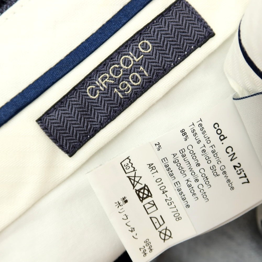 【中古】チルコロ1901 CIRCOLO 1901 ストレッチコットン カジュアルスラックスパンツ ネイビーxホワイト【 46 】【 状態ランクC 】【 メンズ 】