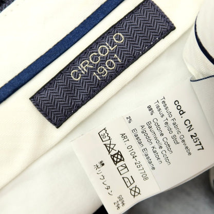 【中古】チルコロ1901 CIRCOLO 1901 ストレッチコットン カジュアルスラックスパンツ ネイビーxホワイト【 46 】【 状態ランクC 】【 メンズ 】