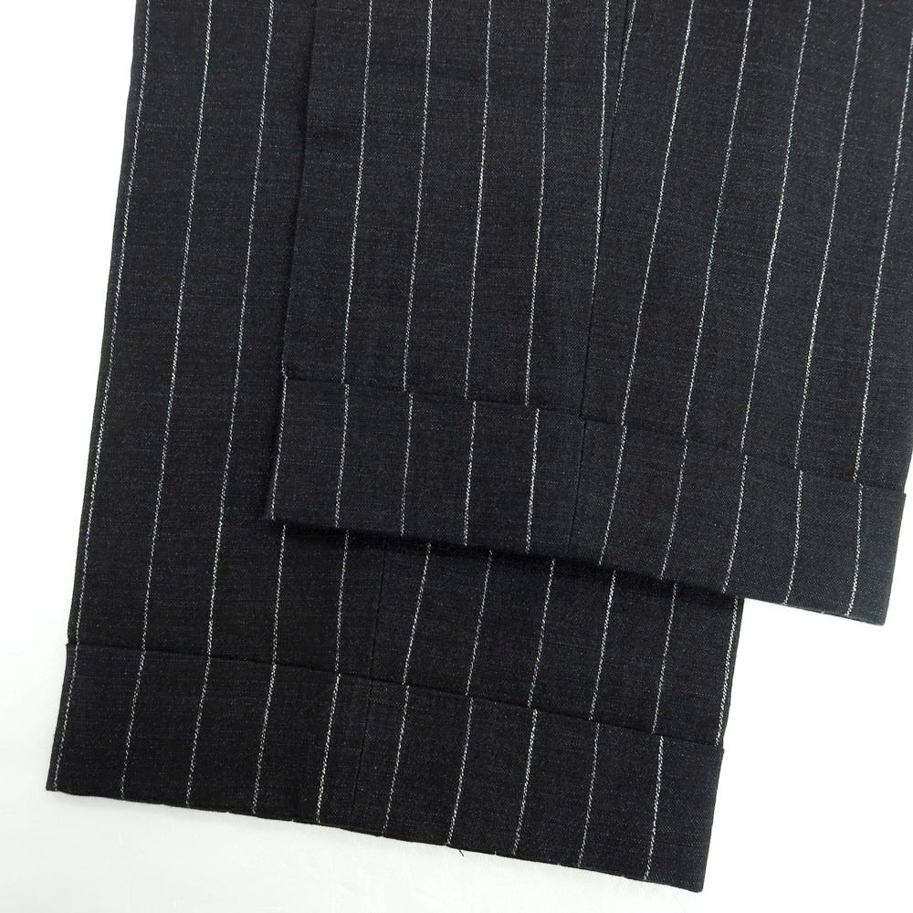 【中古】ベルナール ザンス BERNARD ZINS コットンリネン ストライプ カジュアルスラックスパンツ ブラックxホワイト【 38 】【 状態ランクB 】【 メンズ 】