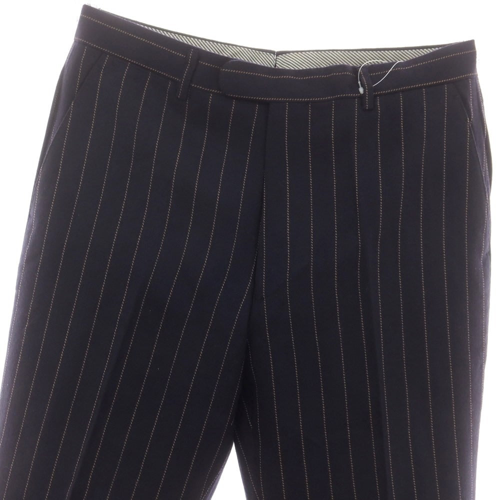 【中古】ダニエルクレミュ DANIEL CREMIEUX ウール ストライプ カジュアルスラックスパンツ ネイビーxベージュ【 40 】【 状態ランクB 】【 メンズ 】