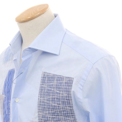 【中古】ジュンヤワタナベ マン JUNYA WATANABE MAN × GUY ROVER 2025年春夏 パッチワーク カジュアルシャツ ライトブルー【 S 】【 状態ランクA 】【 メンズ 】