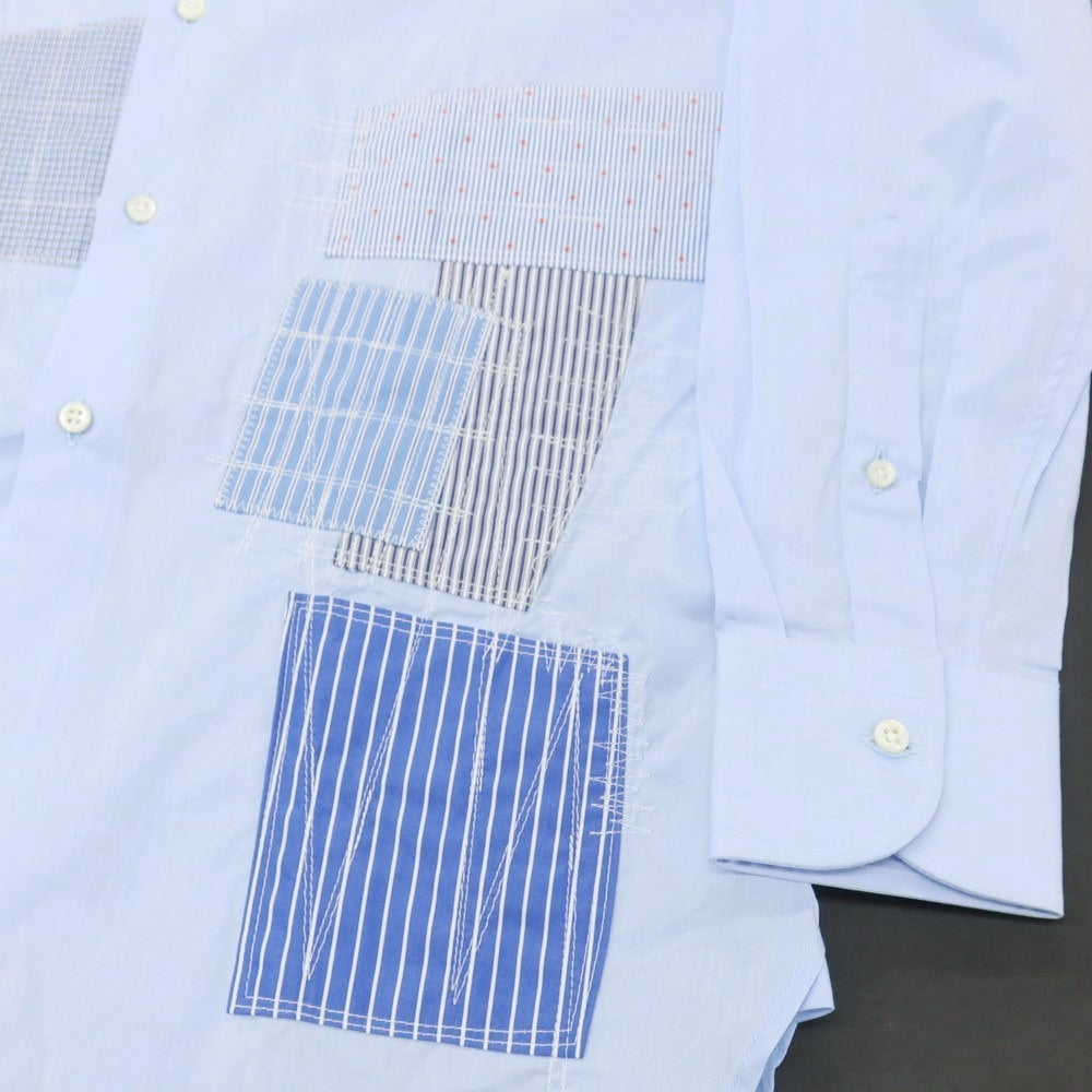 【中古】ジュンヤワタナベ マン JUNYA WATANABE MAN × GUY ROVER 2025年春夏 パッチワーク カジュアルシャツ ライトブルー【 S 】【 状態ランクA 】【 メンズ 】