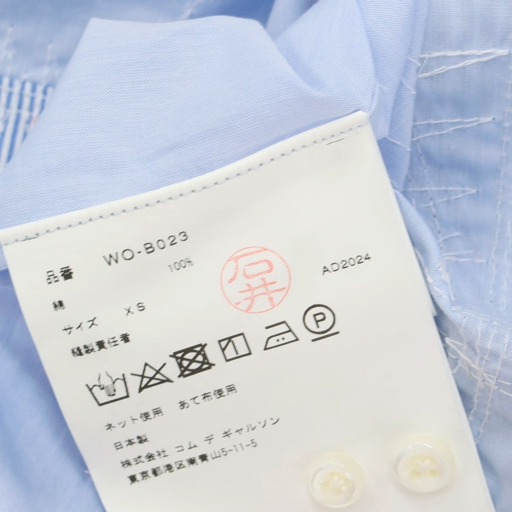 【中古】ジュンヤワタナベ マン JUNYA WATANABE MAN × GUY ROVER 2025年春夏 パッチワーク カジュアルシャツ ライトブルー【サイズXS】【 状態ランクA 】【 メンズ 】 [CPD]