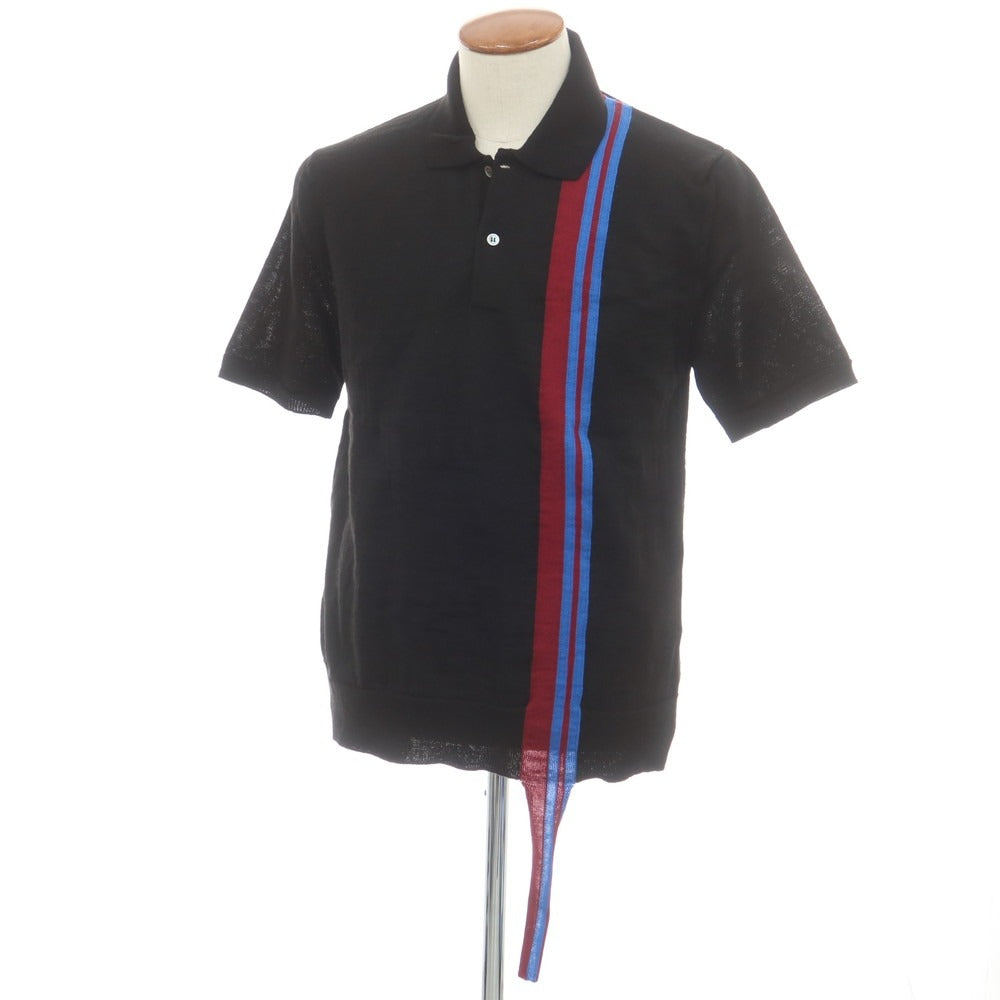 【中古】コムデギャルソン オムドゥ COMME des GARCONS HOMME DEUX 2025年春夏 アクリルウール 半袖 ポロニット ブラック【サイズM】【 状態ランクA 】【 メンズ 】 [CPD]