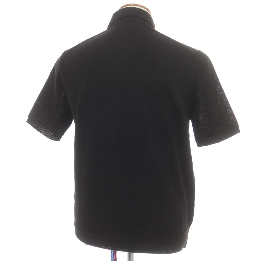 【中古】コムデギャルソン オムドゥ COMME des GARCONS HOMME DEUX 2025年春夏 アクリルウール 半袖 ポロニット ブラック【 M 】【 状態ランクA 】【 メンズ 】