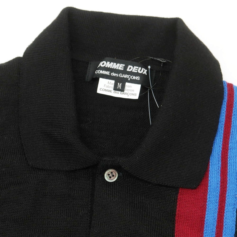 【中古】コムデギャルソン オムドゥ COMME des GARCONS HOMME DEUX 2025年春夏 アクリルウール 半袖 ポロニット ブラック【サイズM】【 状態ランクA 】【 メンズ 】 [CPD]