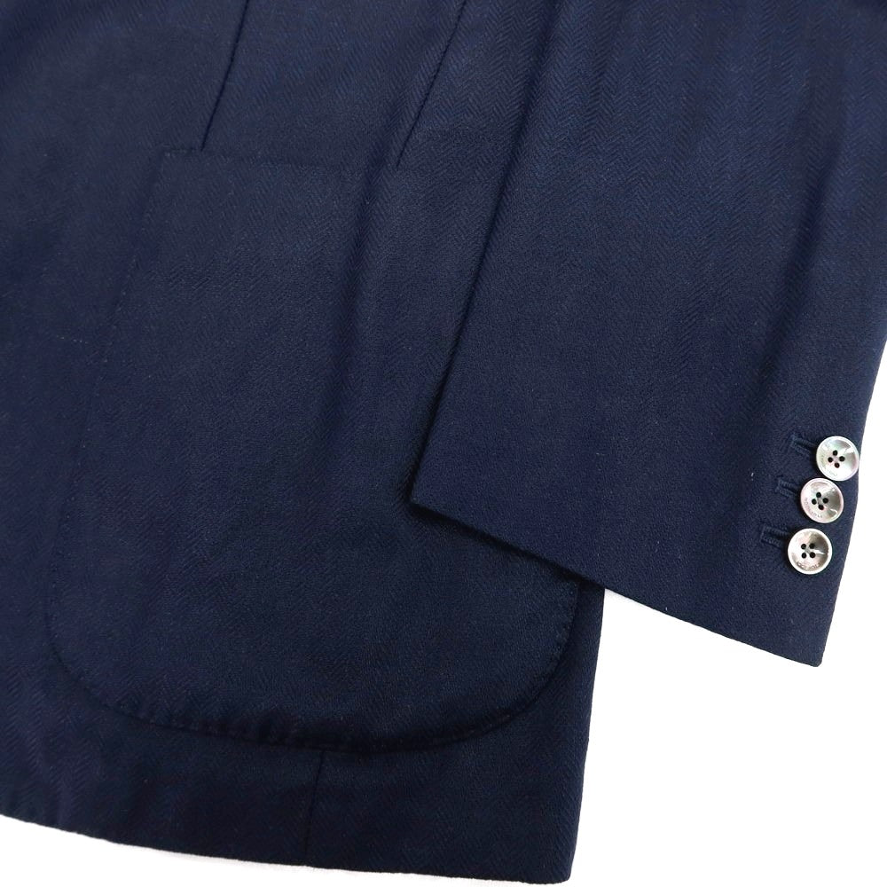 【中古】ボリオリ BOGLIOLI DOVER シルク 3B テーラードジャケット ネイビー【 48 】【 状態ランクC 】【 メンズ 】