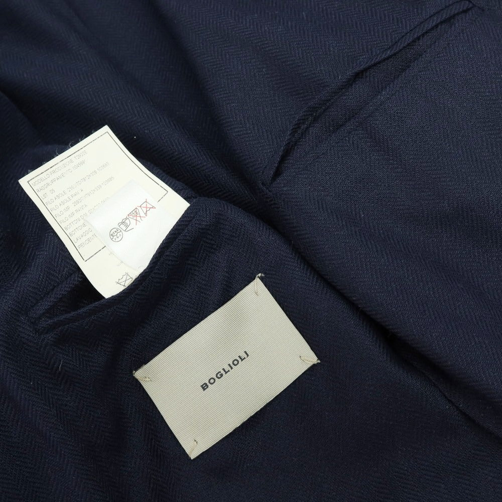 【中古】ボリオリ BOGLIOLI DOVER シルク 3B テーラードジャケット ネイビー【 48 】【 状態ランクC 】【 メンズ 】
