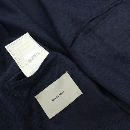 【中古】ボリオリ BOGLIOLI DOVER シルク 3B テーラードジャケット ネイビー【 48 】【 状態ランクC 】【 メンズ 】