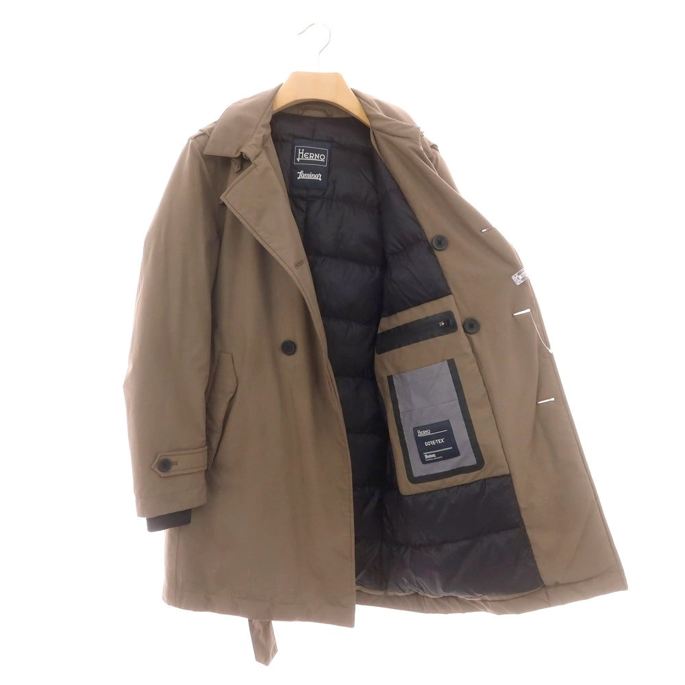 【中古】ヘルノ Herno Laminar GORE-TEX ダブルブレスト ダウンコート ブラウン【 46 】【 状態ランクC 】【 メンズ 】