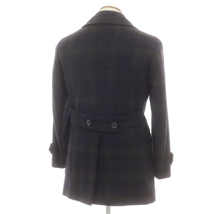 【中古】エルビーエム1911 L.B.M.1911 ウールポリエステル チェック ピーコート ネイビーxグレー【 46 】【 状態ランクA 】【 メンズ 】