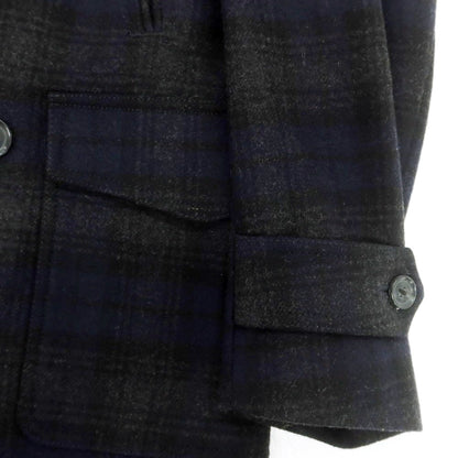 【中古】エルビーエム1911 L.B.M.1911 ウールポリエステル チェック ピーコート ネイビーxグレー【 46 】【 状態ランクA 】【 メンズ 】