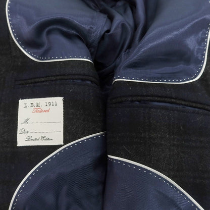 【中古】エルビーエム1911 L.B.M.1911 ウールポリエステル チェック ピーコート ネイビーxグレー【 46 】【 状態ランクA 】【 メンズ 】