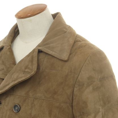 【中古】エンメティ EMMETI ゴートスキン スエード ダブルブレスト ダウンジャケット ブラウン【 46 】【 状態ランクD 】【 メンズ 】