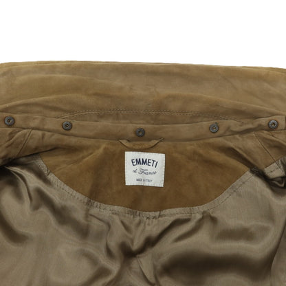 【中古】エンメティ EMMETI ゴートスキン スエード ダブルブレスト ダウンジャケット ブラウン【 46 】【 状態ランクD 】【 メンズ 】