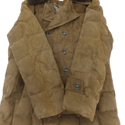 【中古】エンメティ EMMETI ゴートスキン スエード ダブルブレスト ダウンジャケット ブラウン【 46 】【 状態ランクD 】【 メンズ 】