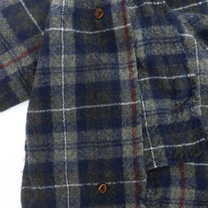 【中古】コムデギャルソンオム COMME des GARCONS HOMME ウール チェック ピーコート ネイビーxグレー【 SS 】【 状態ランクB 】【 メンズ 】