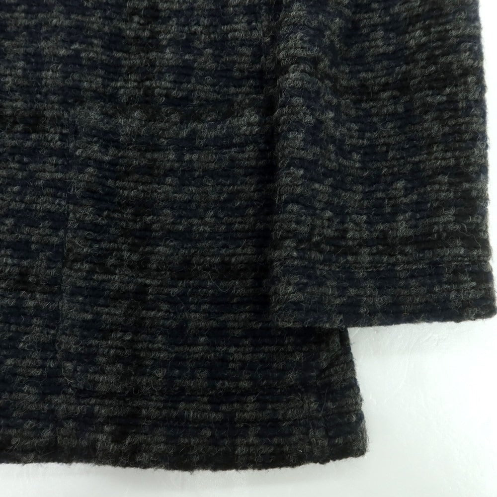 【中古】ティージャケット T-JACKET ポリエステルウール チェック ニットジャケット ネイビーxグレー【 S 】【 状態ランクB 】【 メンズ 】