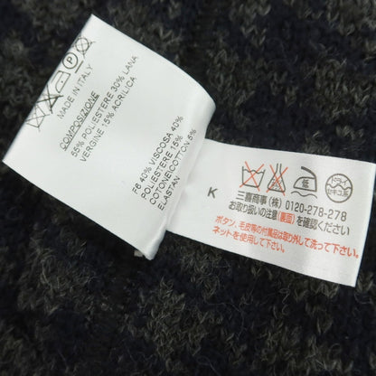 【中古】ティージャケット T-JACKET ポリエステルウール チェック ニットジャケット ネイビーxグレー【 S 】【 状態ランクB 】【 メンズ 】