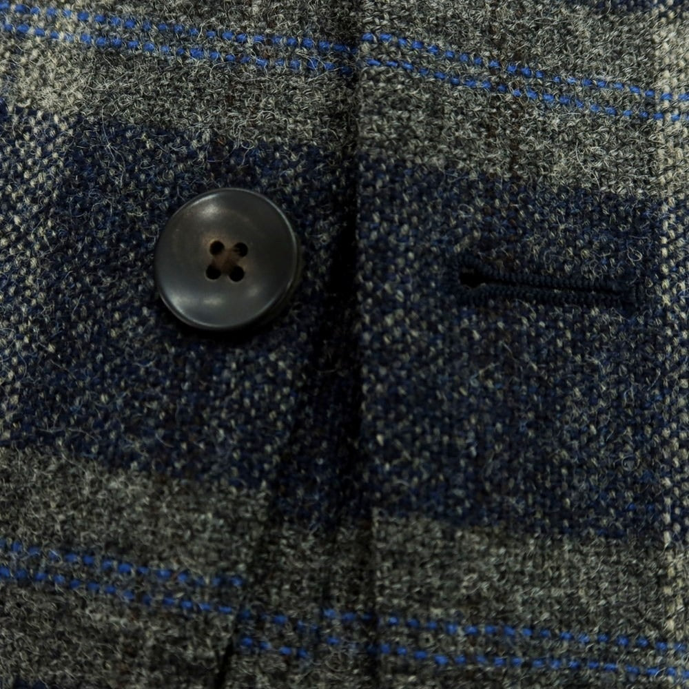 【中古】ラルディーニ LARDINI ウール チェック テーラードジャケット ネイビーxグレー系【サイズ42】【 状態ランクB 】【 メンズ 】 [DPD]