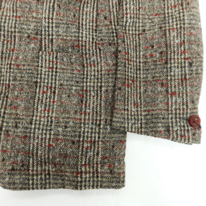 【中古】エルネスト ernesto GFB アルパカ チェック テーラードジャケット ブラウンxレッド【 44 】【 状態ランクB 】【 メンズ 】