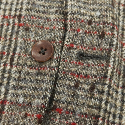 【中古】エルネスト ernesto GFB アルパカ チェック テーラードジャケット ブラウンxレッド【 44 】【 状態ランクB 】【 メンズ 】