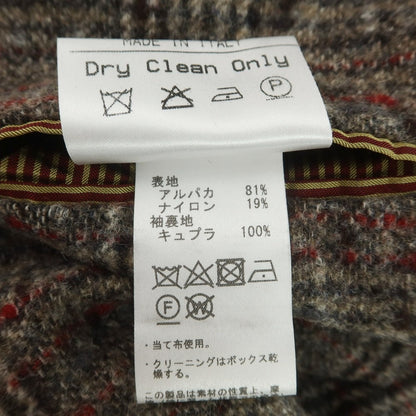 【中古】エルネスト ernesto GFB アルパカ チェック テーラードジャケット ブラウンxレッド【 44 】【 状態ランクB 】【 メンズ 】