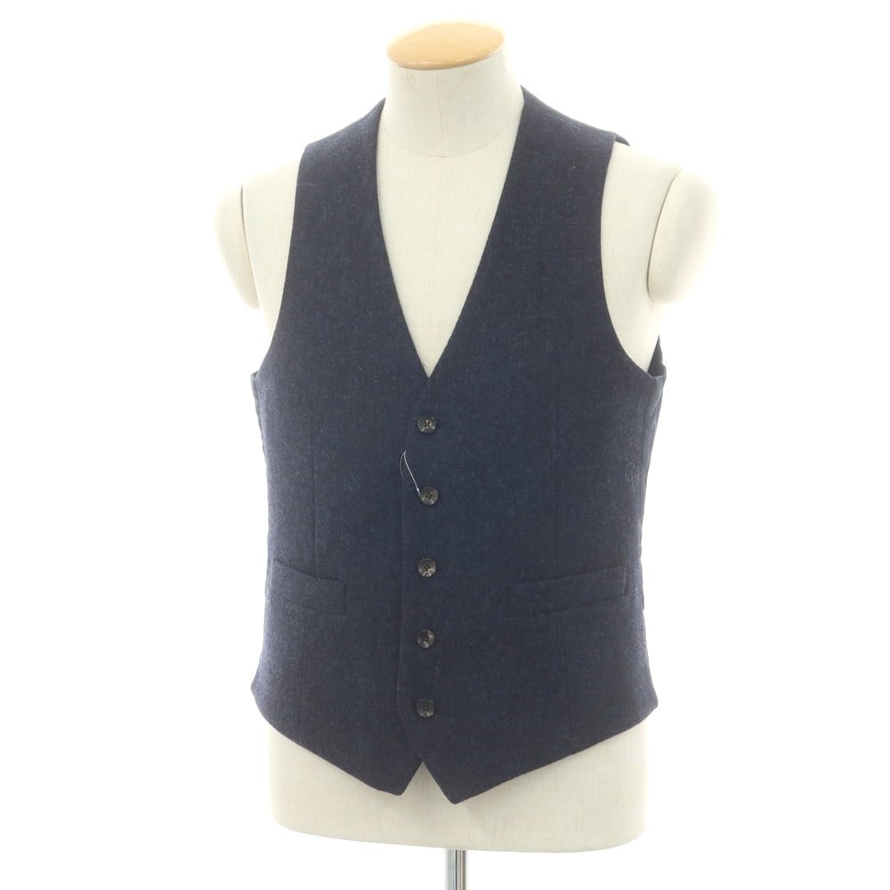 【中古】ラルディーニ LARDINI ツイードウール ドレス系ジレ ネイビー【 44 】【 状態ランクC 】【 メンズ 】