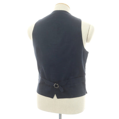 【中古】ラルディーニ LARDINI ツイードウール ドレス系ジレ ネイビー【 44 】【 状態ランクC 】【 メンズ 】