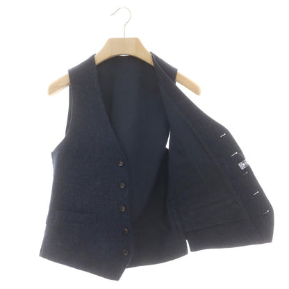 【中古】ラルディーニ LARDINI ツイードウール ドレス系ジレ ネイビー【 44 】【 状態ランクC 】【 メンズ 】