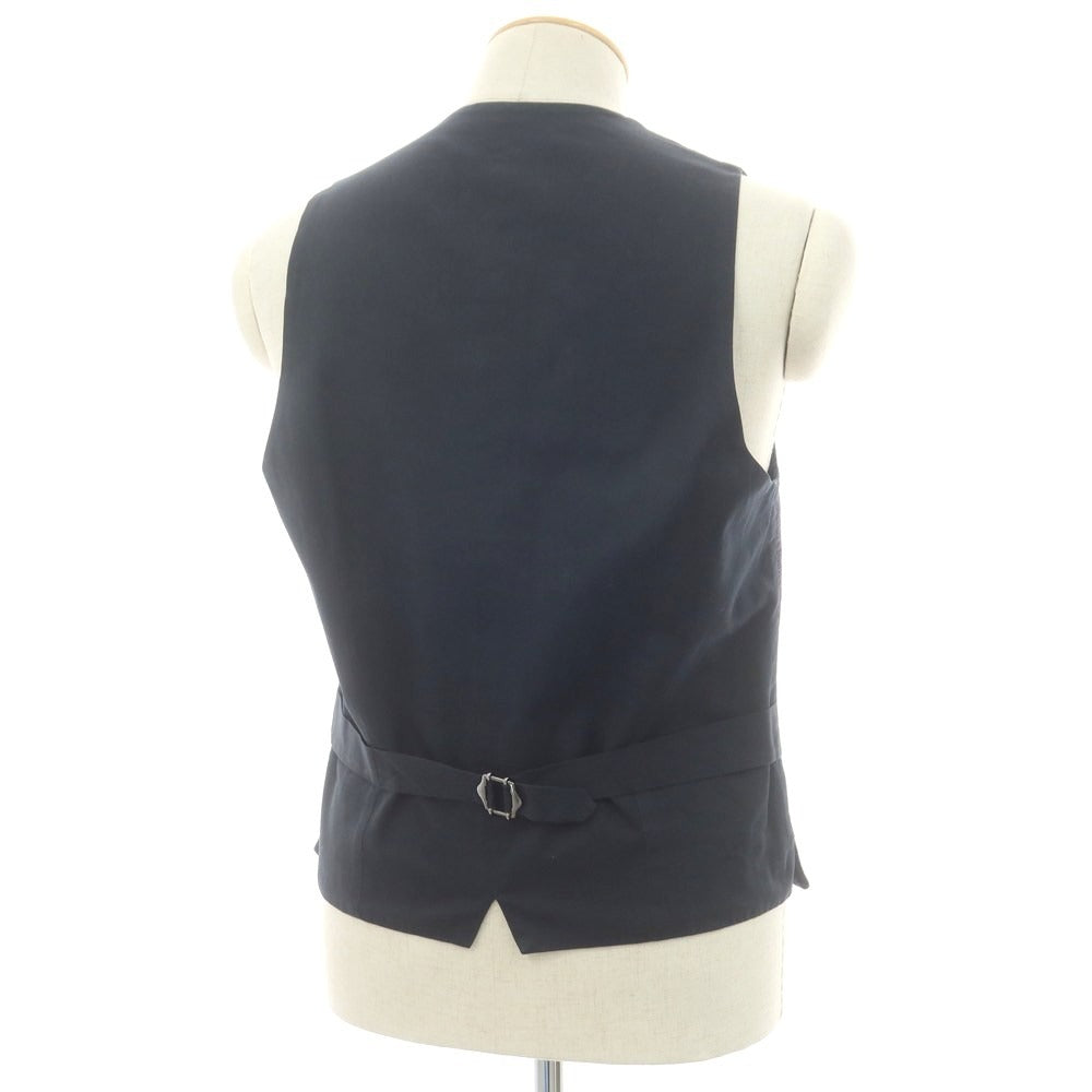 【中古】ラルディーニ LARDINI ウール チェック ドレス系ジレ ネイビー【 サイズ44 】【 状態ランクC 】【 メンズ 】 [CPD]