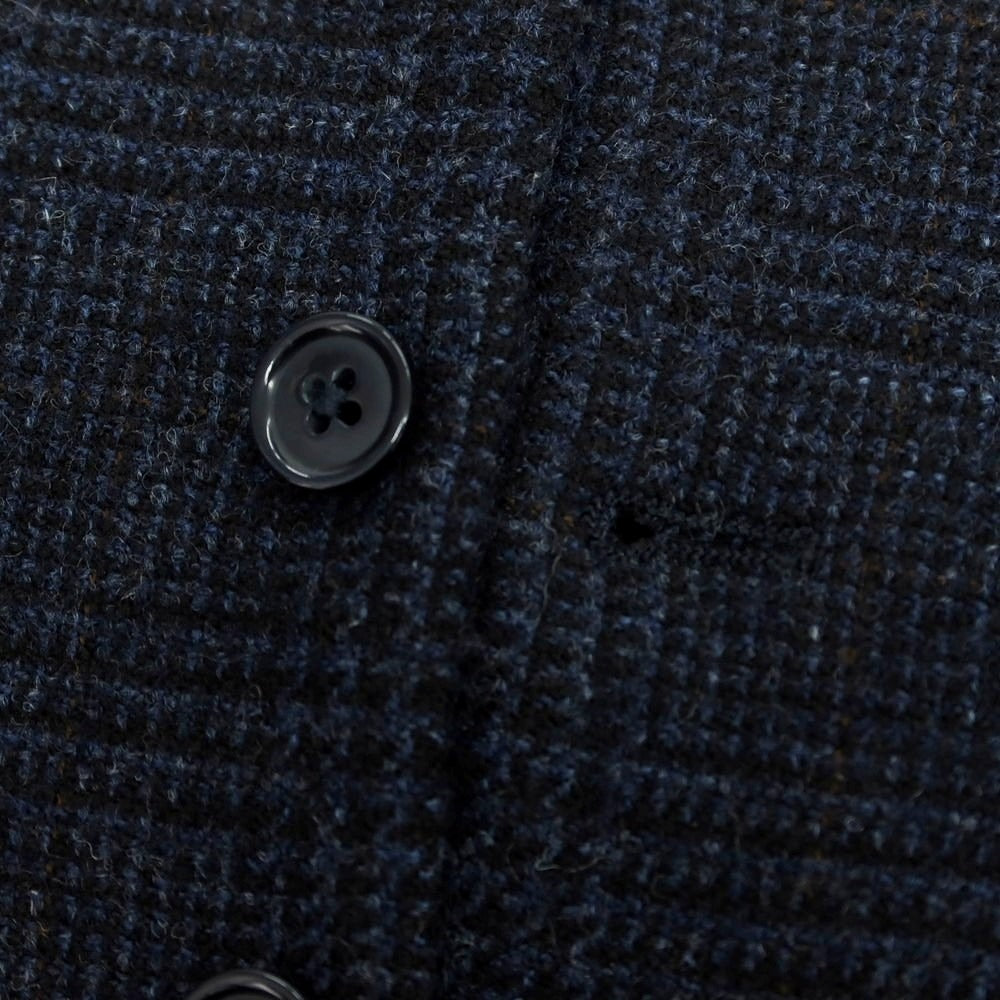 【中古】ラルディーニ LARDINI ウール チェック ドレス系ジレ ネイビー【 44 】【 状態ランクC 】【 メンズ 】