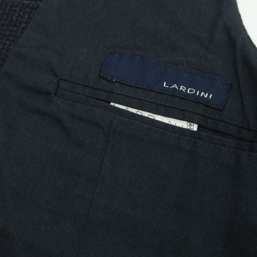 【中古】ラルディーニ LARDINI ウール チェック ドレス系ジレ ネイビー【 サイズ44 】【 状態ランクC 】【 メンズ 】 [CPD]