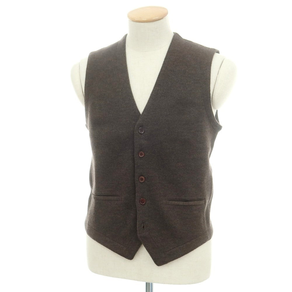 【中古】グランサッソ GRAN SASSO ウール ジレ ニットベスト ダークブラウン【 44 】【 状態ランクA 】【 メンズ 】