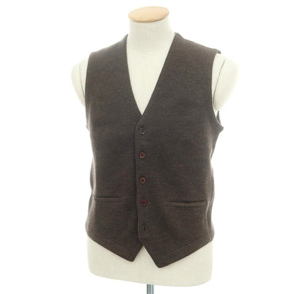 【中古】グランサッソ GRAN SASSO ウール ジレ ニットベスト ダークブラウン【 44 】【 状態ランクA 】【 メンズ 】