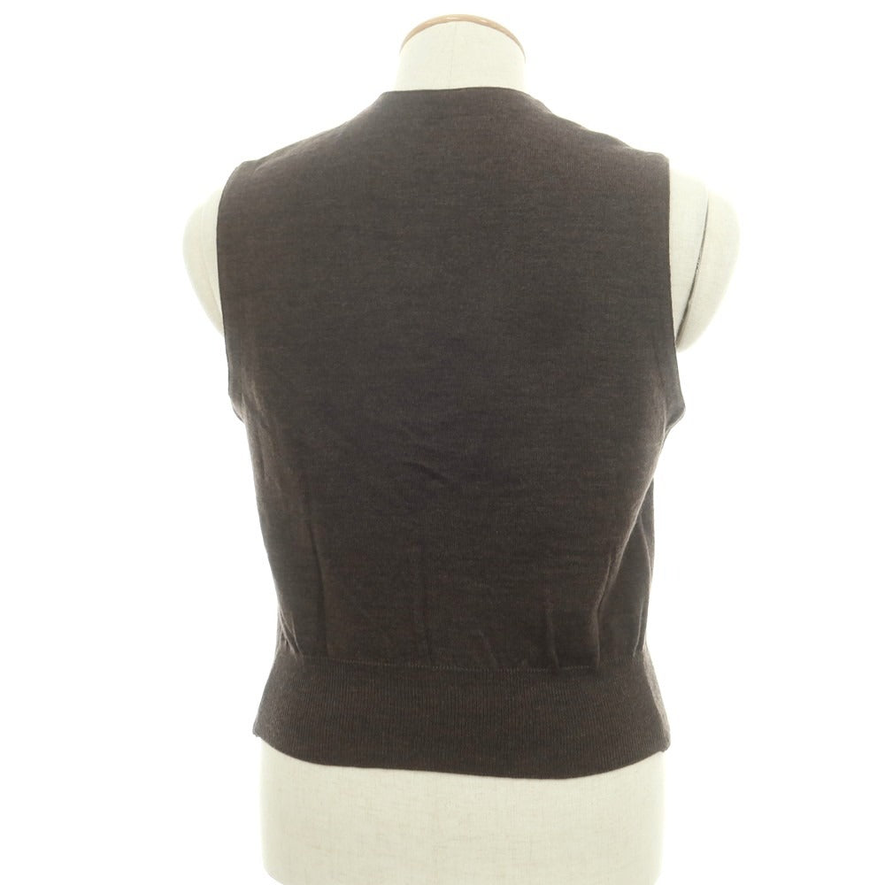 【中古】グランサッソ GRAN SASSO ウール ジレ ニットベスト ダークブラウン【 44 】【 状態ランクA 】【 メンズ 】