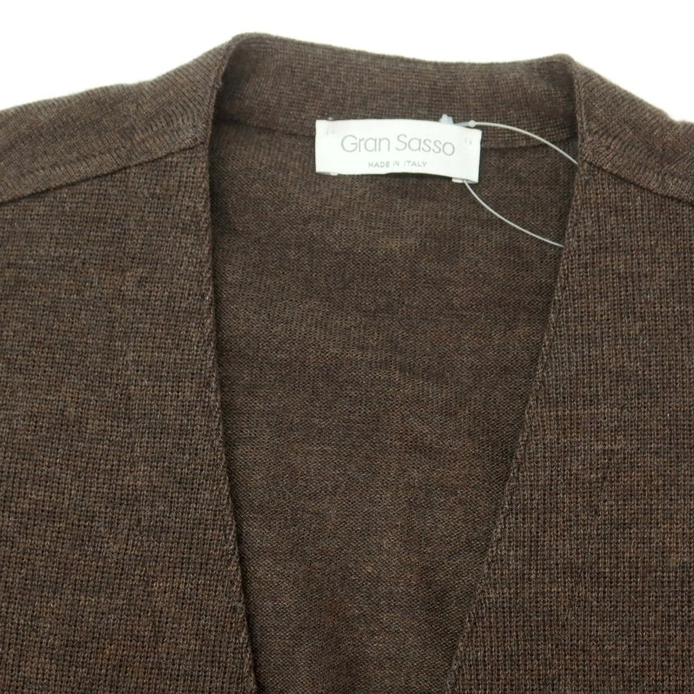 【中古】グランサッソ GRAN SASSO ウール ジレ ニットベスト ダークブラウン【 44 】【 状態ランクA 】【 メンズ 】