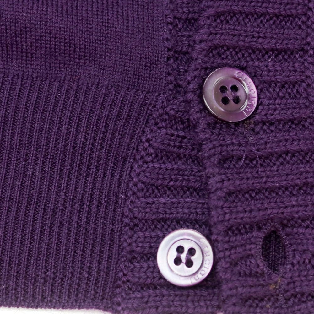 【中古】クルチアーニ CRUCIANI ハイゲージ ウール カーディガン パープル【 46 】【 状態ランクB 】【 メンズ 】