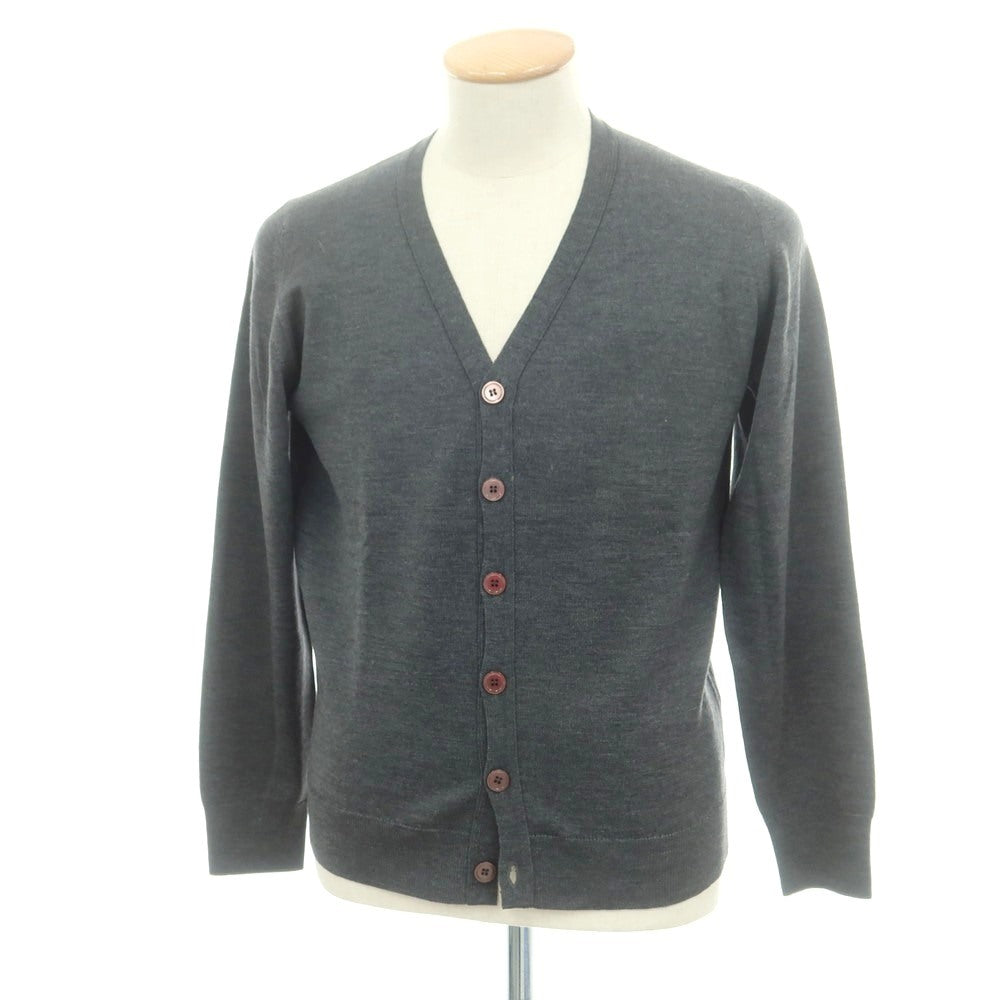 【中古】ジョンスメドレー JOHN SMEDLEY ハイゲージ ウール カーディガン ダークグレー【 S 】【 状態ランクC 】【 メンズ 】