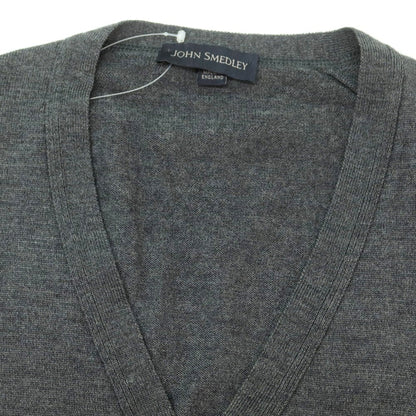 【中古】ジョンスメドレー JOHN SMEDLEY ハイゲージ ウール カーディガン ダークグレー【 S 】【 状態ランクC 】【 メンズ 】