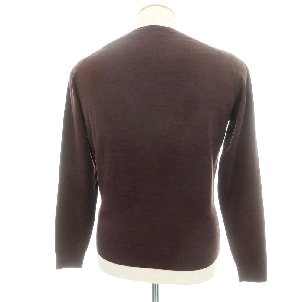 【中古】ジョンスメドレー JOHN SMEDLEY ハイゲージ ウール クルーネック プルオーバーニット ブラウン【 S 】【 状態ランクB 】【 メンズ 】