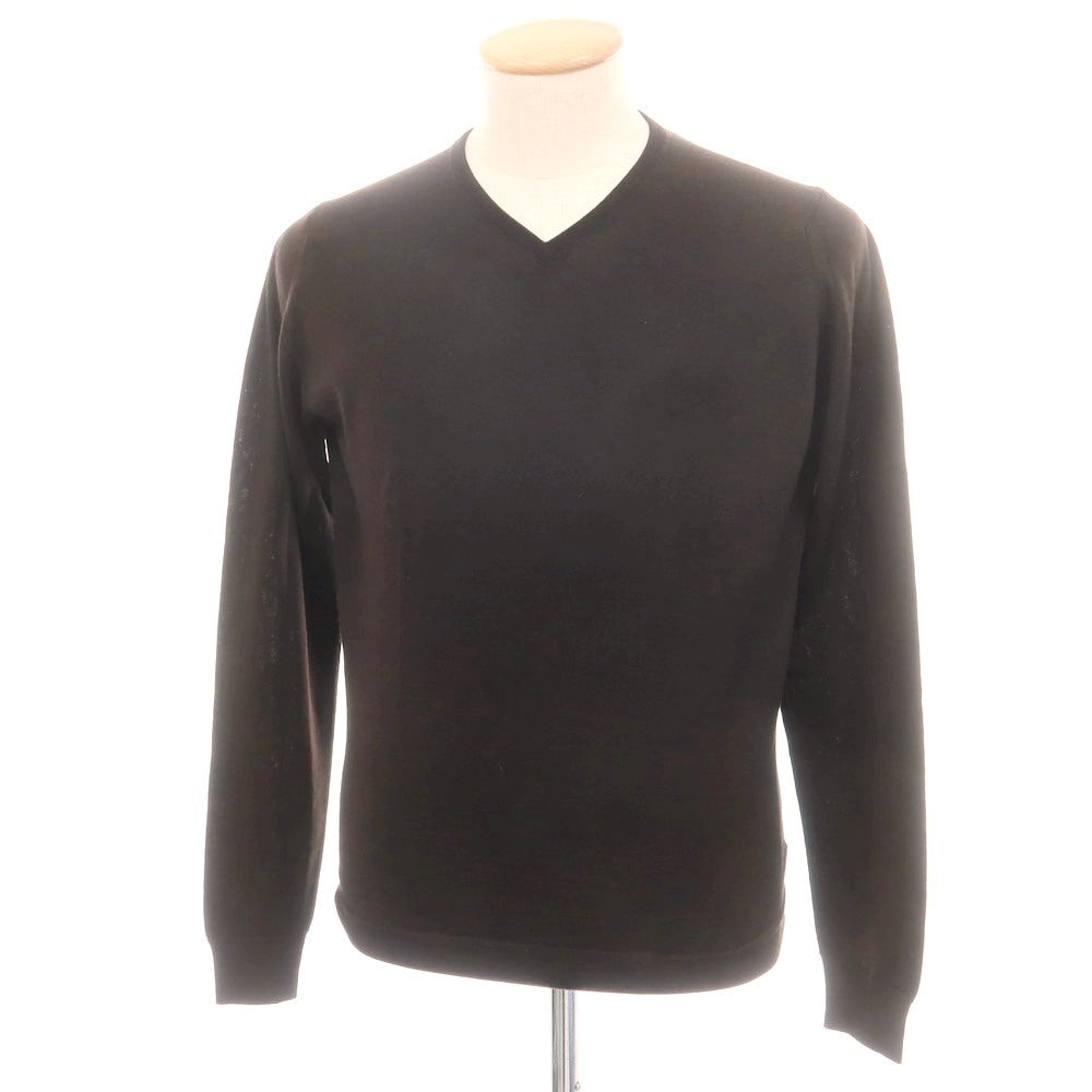 【中古】ジョンスメドレー JOHN SMEDLEY ハイゲージ ウール Vネック プルオーバーニット ダークブラウン【 S 】【 状態ランクB 】【 メンズ 】