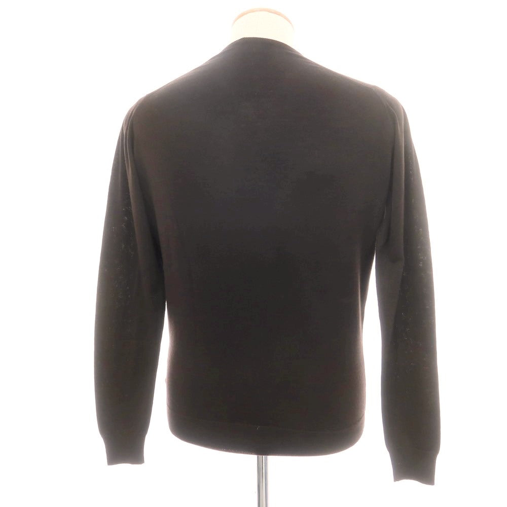 【中古】ジョンスメドレー JOHN SMEDLEY ハイゲージ ウール Vネック プルオーバーニット ダークブラウン【 S 】【 状態ランクB 】【 メンズ 】