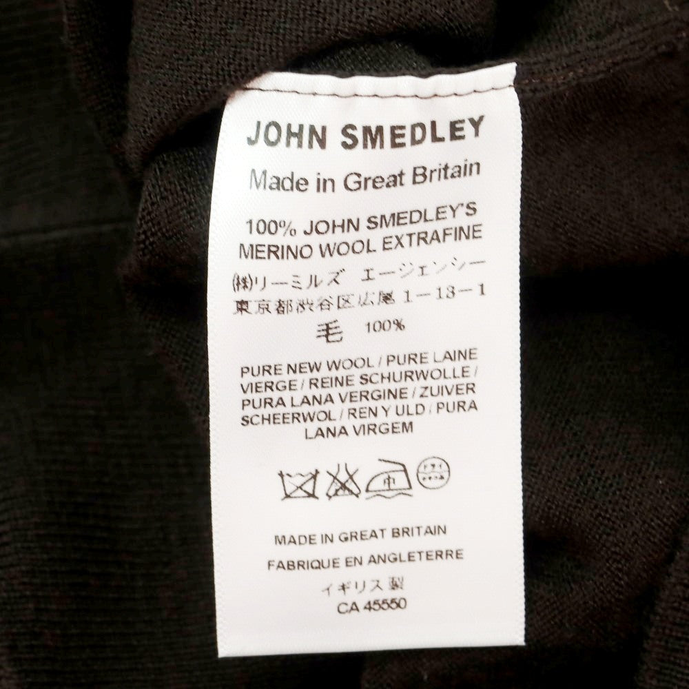 【中古】ジョンスメドレー JOHN SMEDLEY ハイゲージ ウール Vネック プルオーバーニット ダークブラウン【 S 】【 状態ランクB 】【 メンズ 】