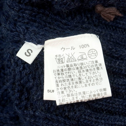 【中古】ヴェルト VERTO ウール クルーネック プルオーバーニット ライトネイビーxブラウン【 S 】【 状態ランクB 】【 メンズ 】