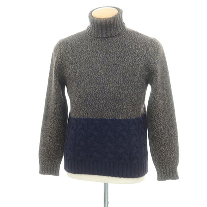 【中古】アルテア Altea ウール タートルネック プルオーバーニット ブラウンxネイビー【 S 】【 状態ランクB 】【 メンズ 】