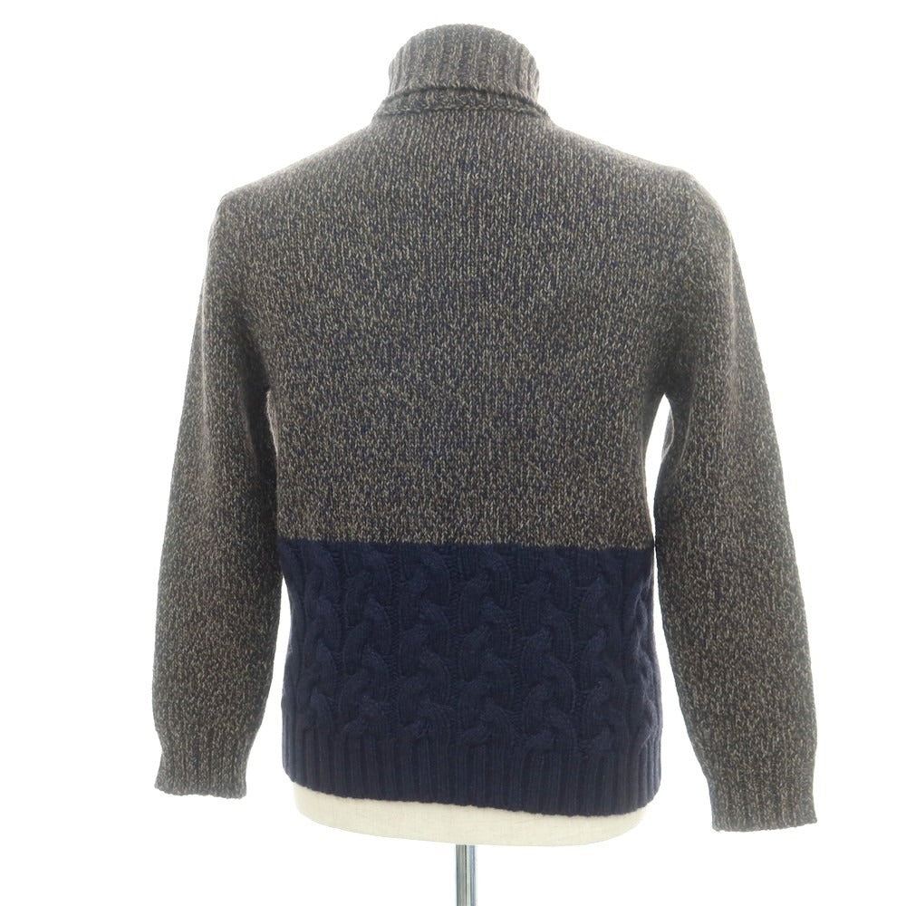 【中古】アルテア Altea ウール タートルネック プルオーバーニット ブラウンxネイビー【 S 】【 状態ランクB 】【 メンズ 】