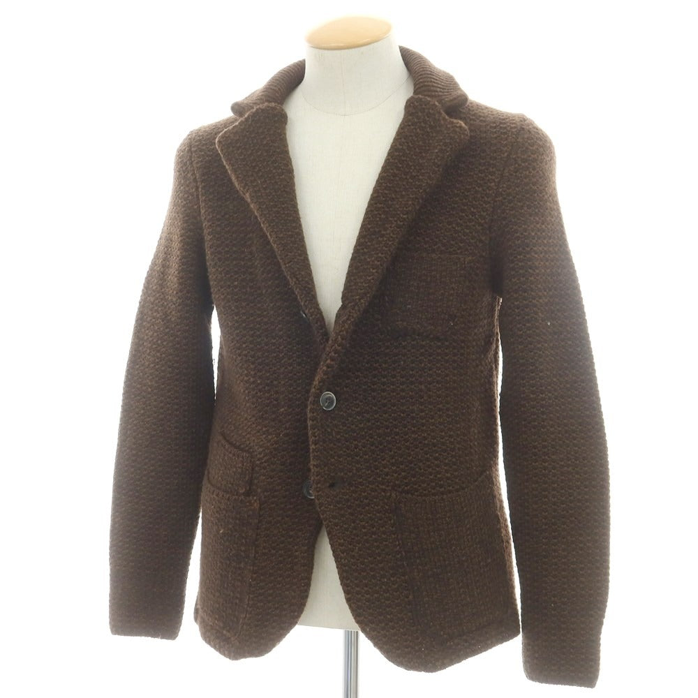 【中古】ドルモア DRUMOHR ミドルゲージウール ニットジャケット ブラウン【 44 】【 状態ランクB 】【 メンズ 】