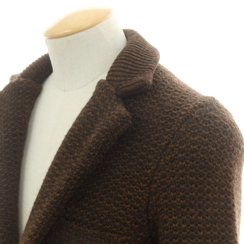 【中古】ドルモア DRUMOHR ミドルゲージウール ニットジャケット ブラウン【 44 】【 状態ランクB 】【 メンズ 】