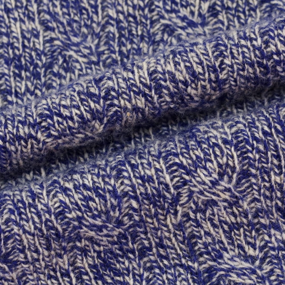 【中古】ドルモア DRUMOHR ウール タートルネック プルオーバーニット ロイヤルブルーxホワイト【 46 】【 状態ランクC 】【 メンズ 】